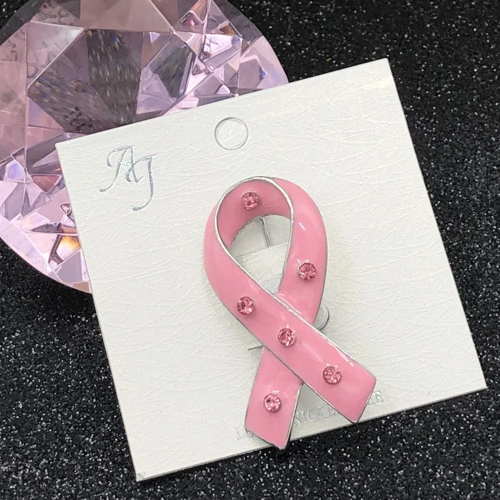 🌼 Pink Ribbon Breast Cancer Pin Brooch